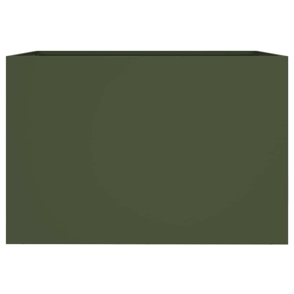 vidaXL Jardinera de acero laminado en frío verde oliva 62x40x39 cm