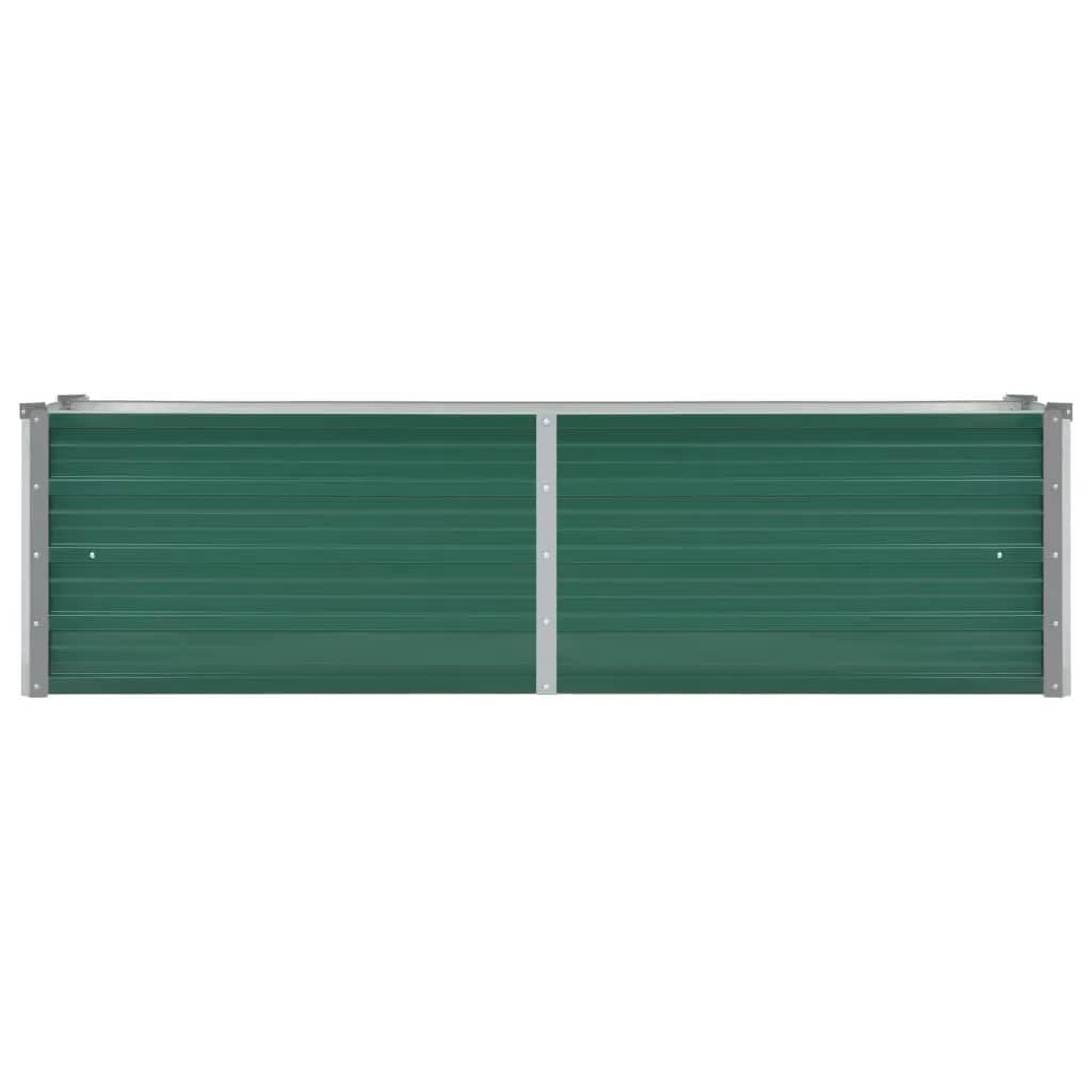 vidaXL Arriate de jardín de acero galvanizado verde 160x40x45 cm