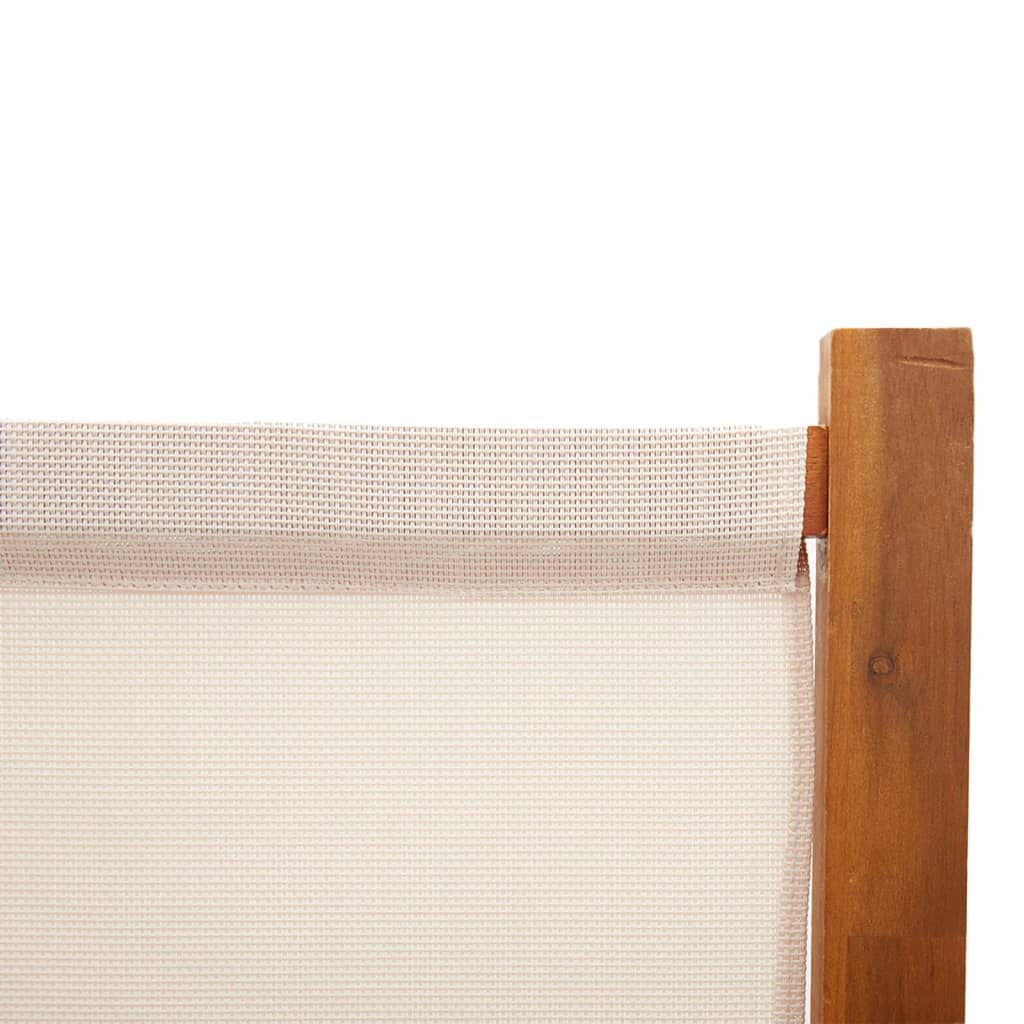 vidaXL Biombo divisor de 6 paneles blanco crema 420x180 cm