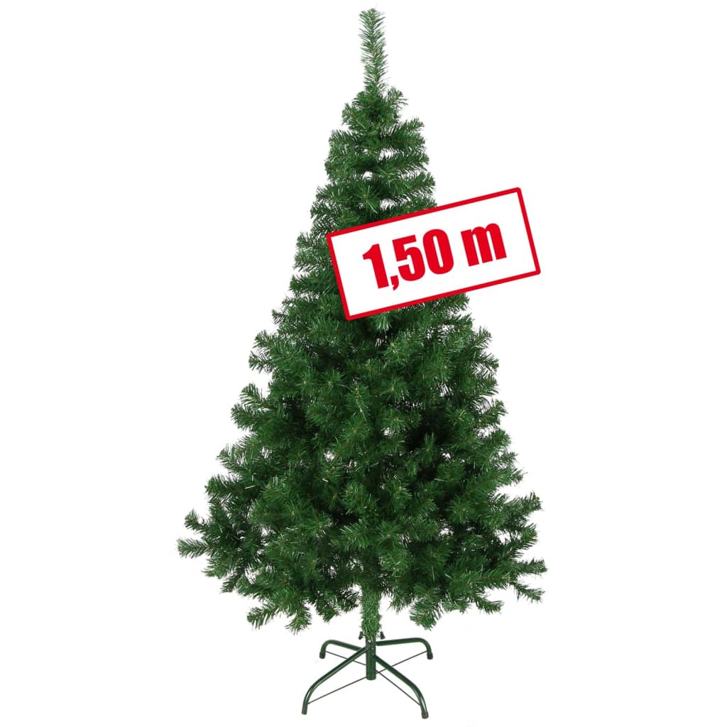 HI Árbol de Navidad con soporte de metal verde 150 cm