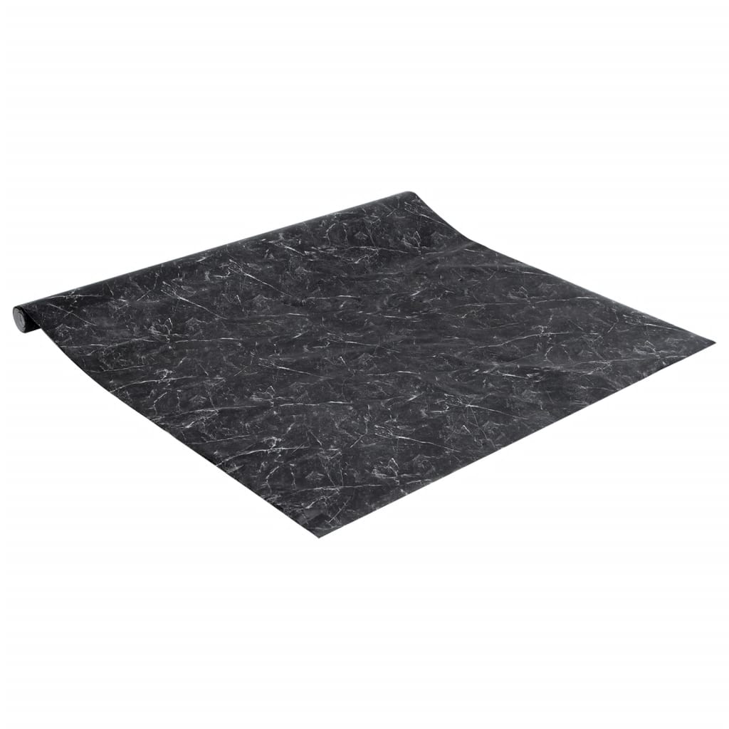 vidaXL Pegatina de mueble autoadhesiva PVC negro mármol 90x500 cm