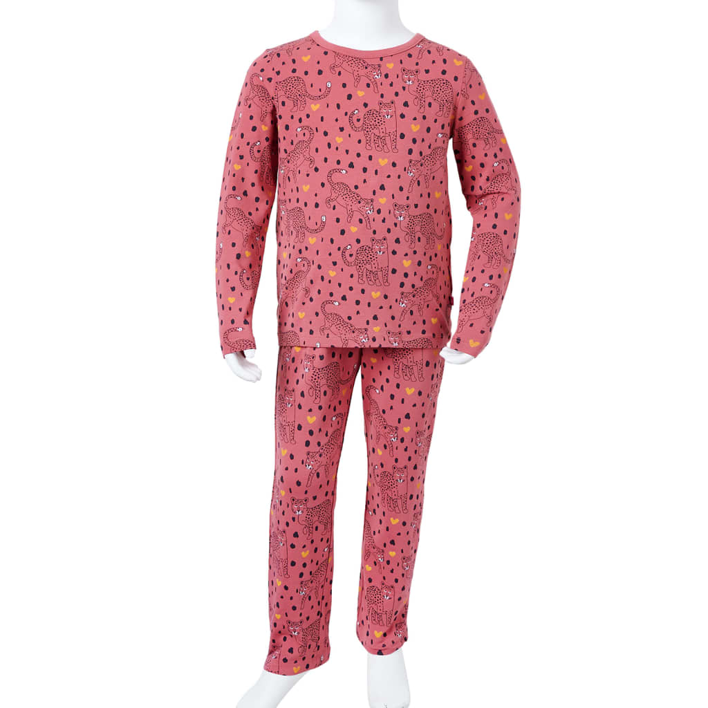 Pijama infantil de manga larga rosa viejo 128