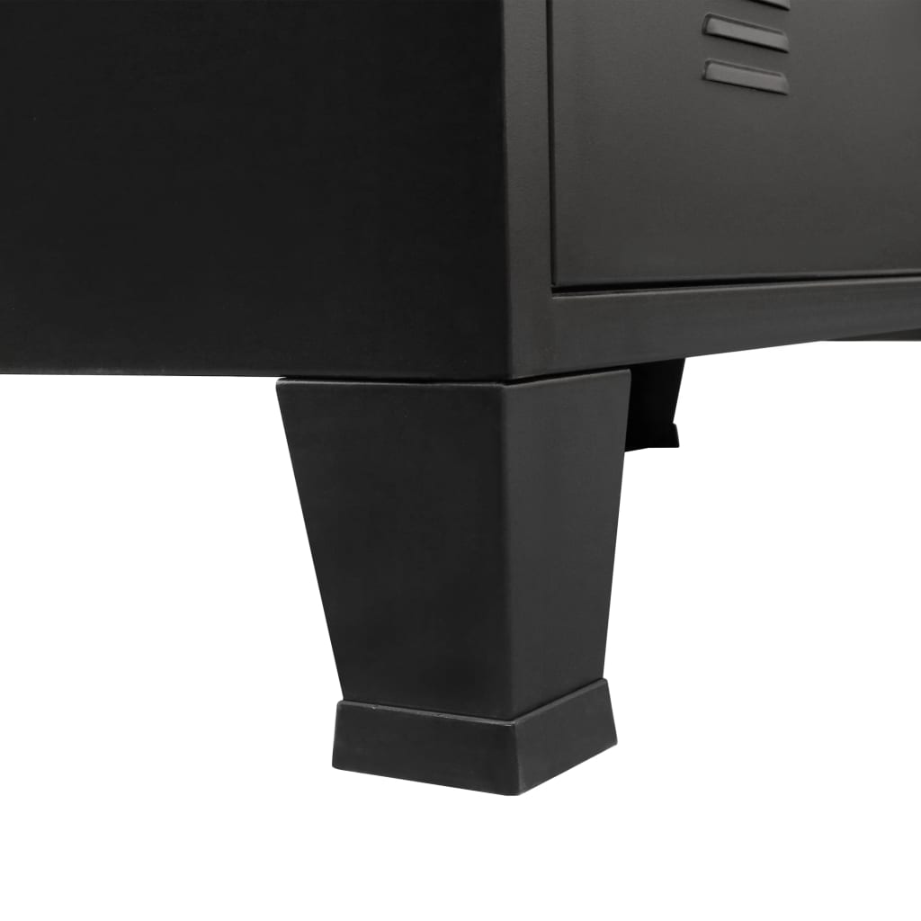 vidaXL Mueble para TV metálico de estilo industrial 120x35x48 cm negro