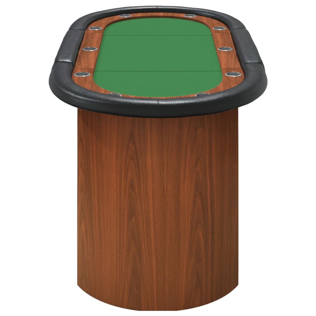 vidaXL Mesa de póquer para 10 jugadores verde 160x80x75 cm