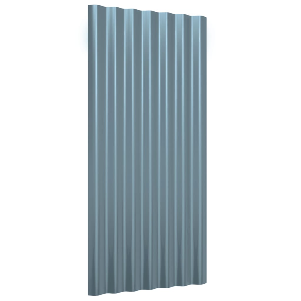 vidaXL Paneles de tejado 36 unidades acero recubierto gris 80x36 cm