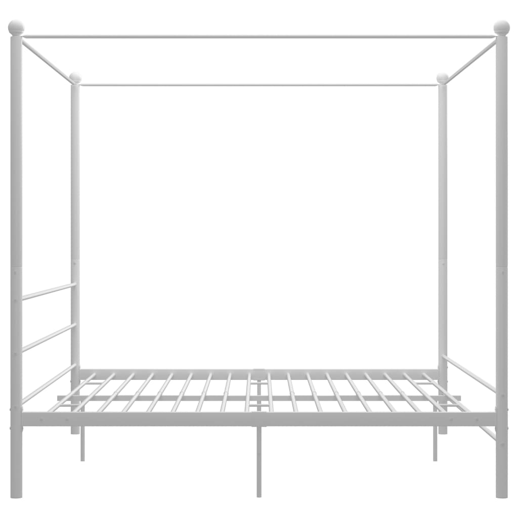 vidaXL Estructura de cama con dosel metal blanco 180x200 cm