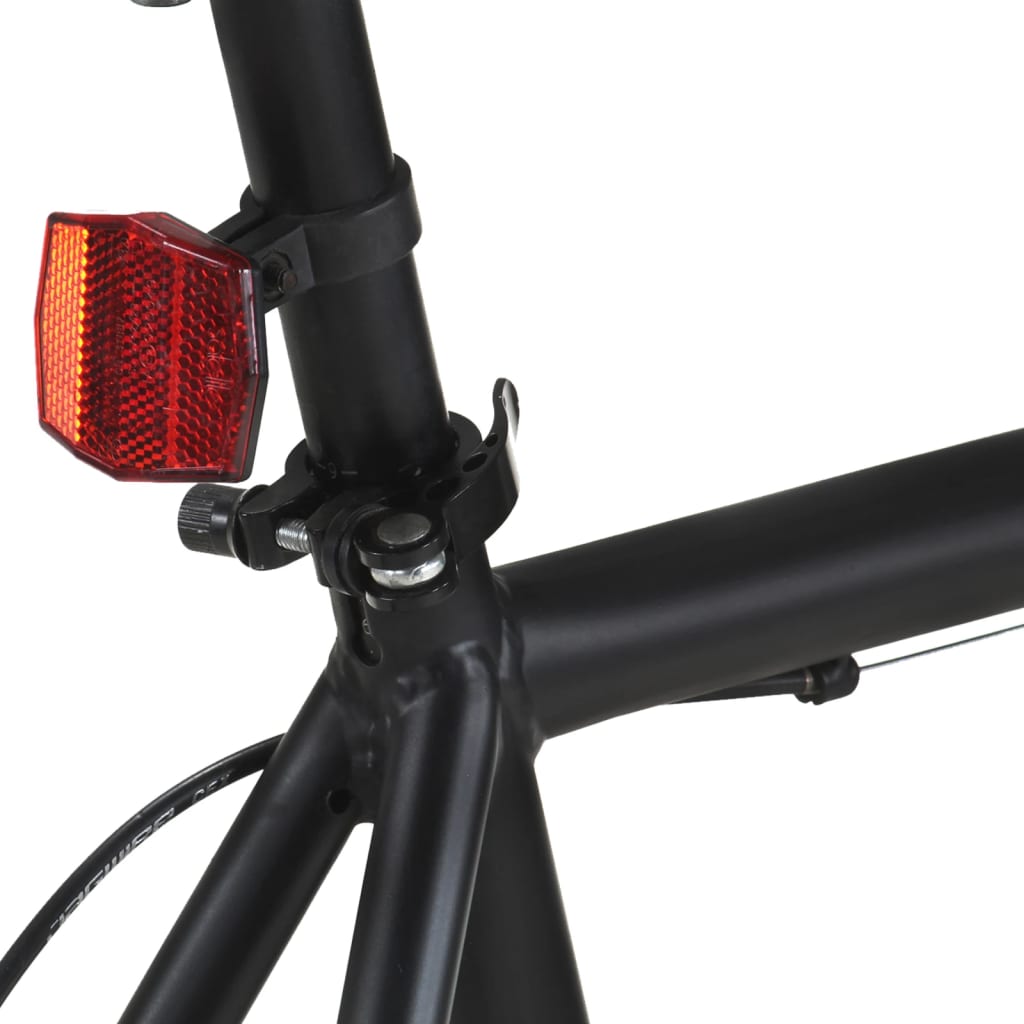 vidaXL Bicicleta de piñón fijo negro y verde 700c 55 cm