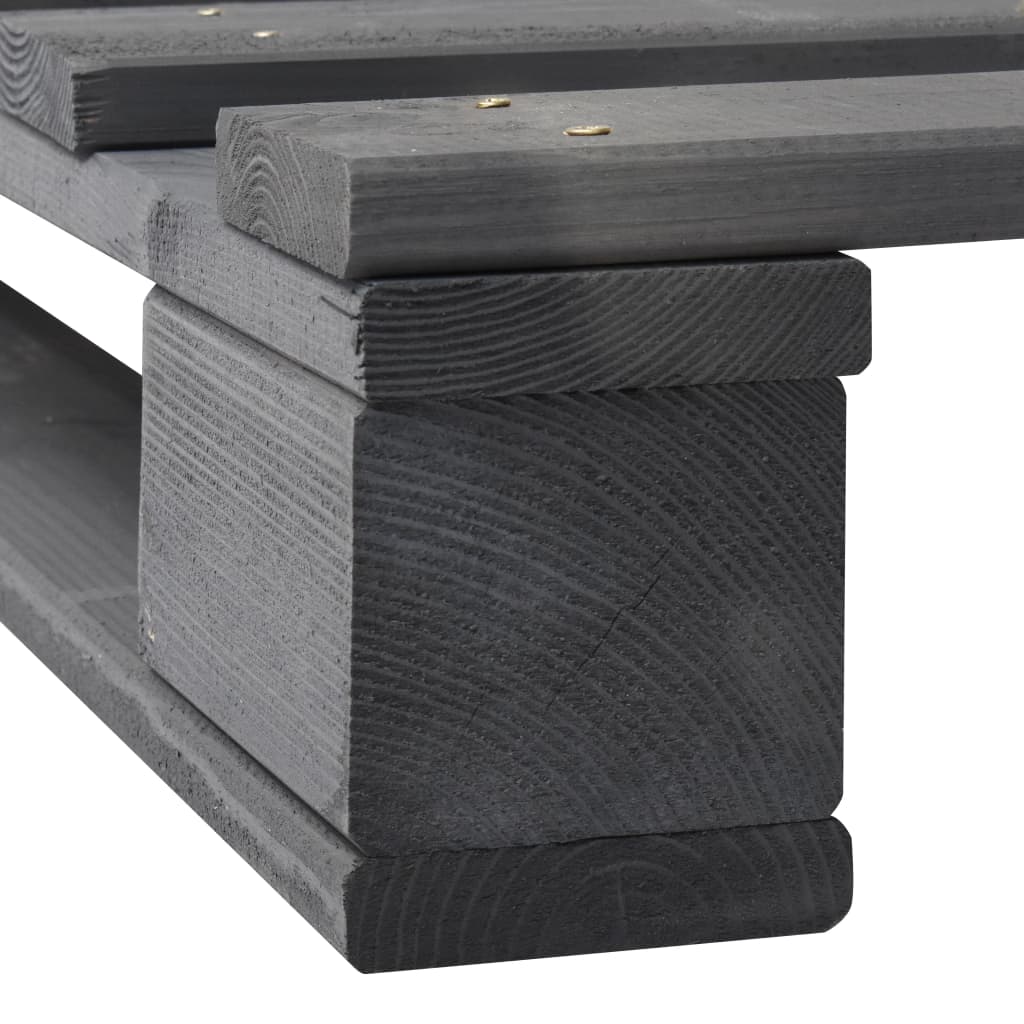 vidaXL Estructura de cama de palés madera maciza pino gris 120x200 cm