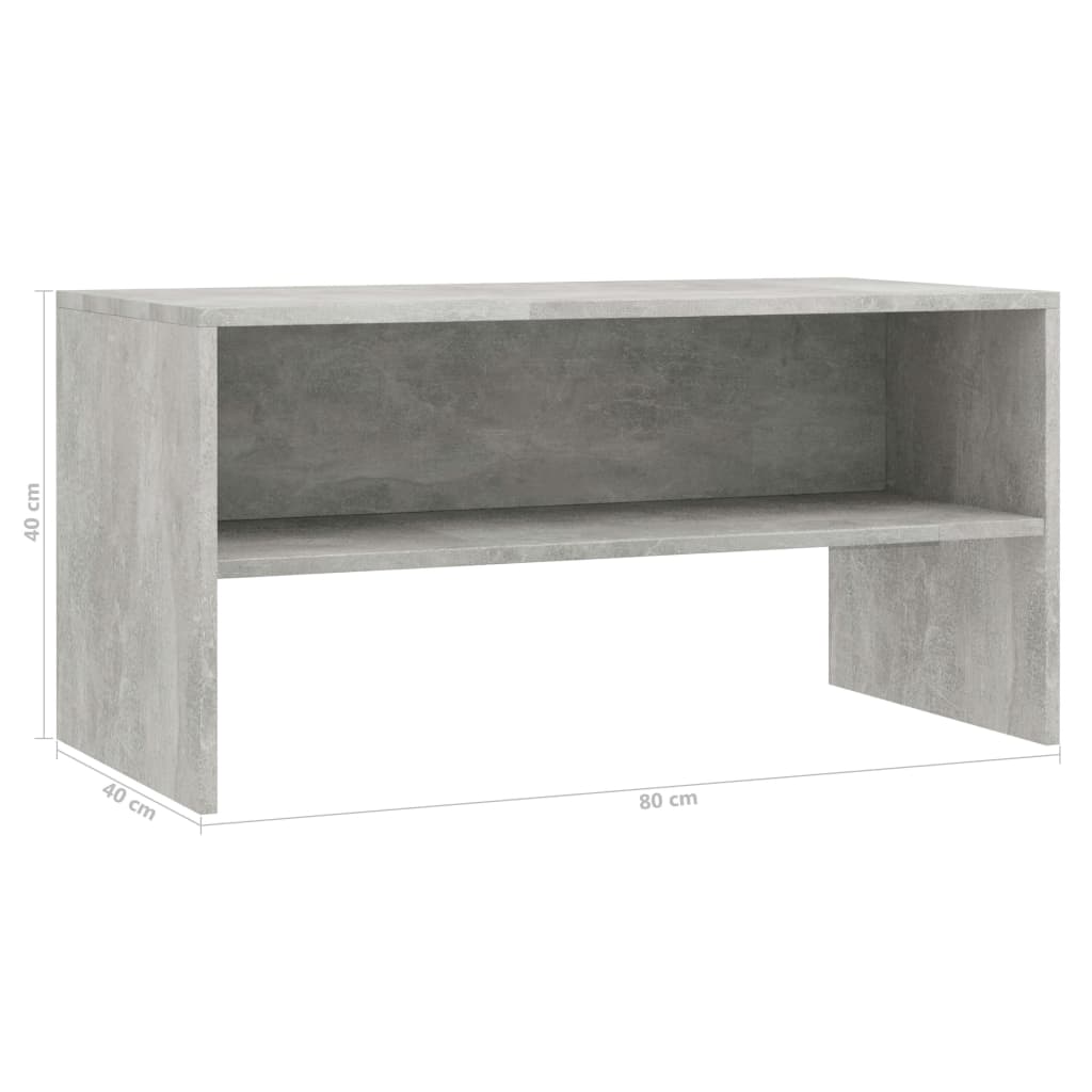 vidaXL Mueble de TV madera contrachapada gris hormigón 80x40x40 cm