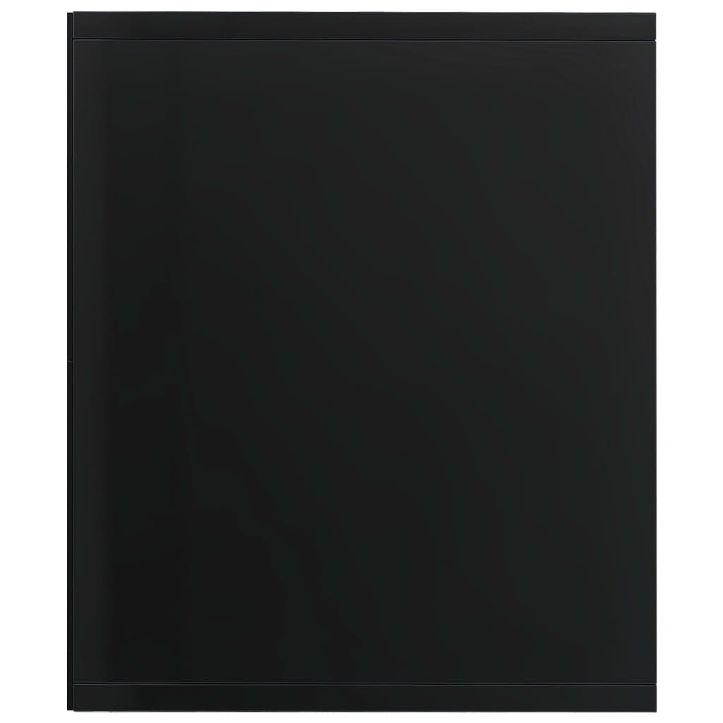 vidaXL Estantería de libros contrachapada negro brillo 36x30x114cm