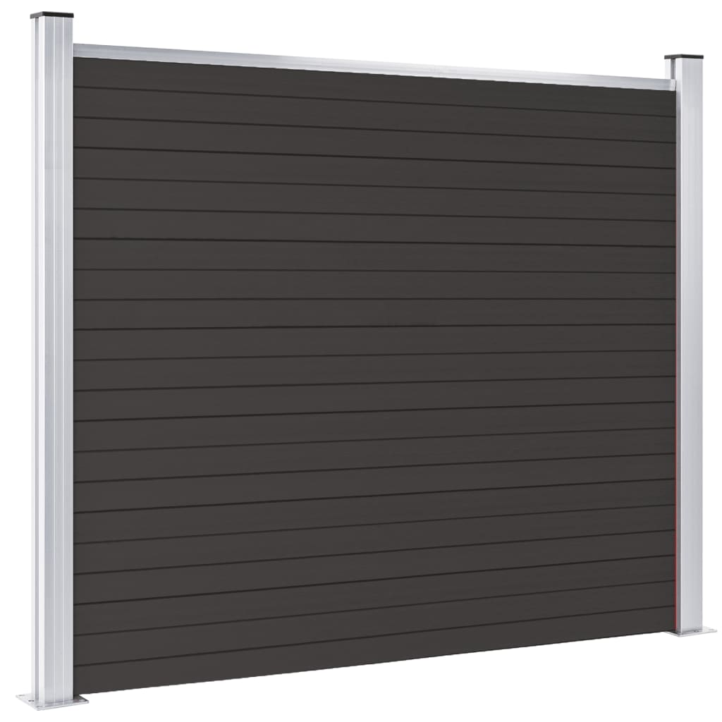 vidaXL Panel de valla WPC negro 180x146 cm