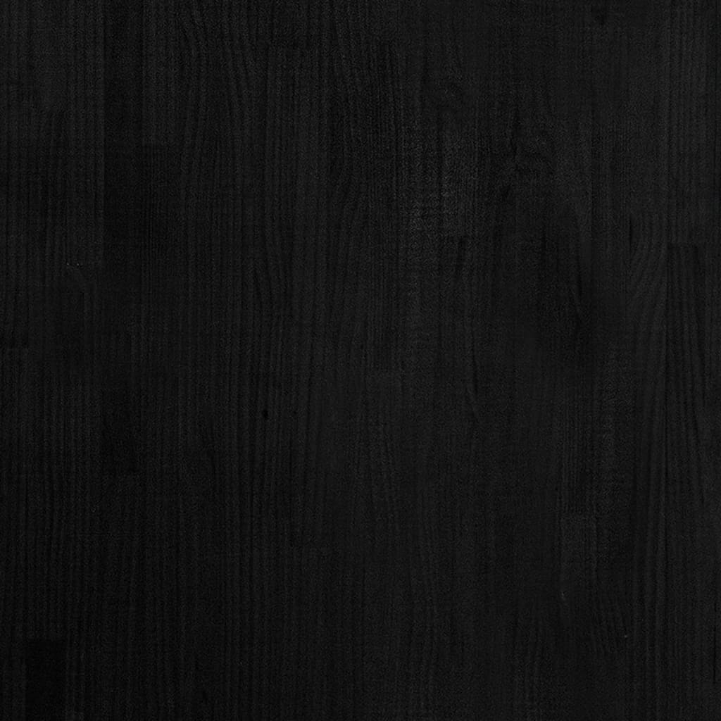 vidaXL Armario alto madera maciza de pino negro 80x30x210 cm