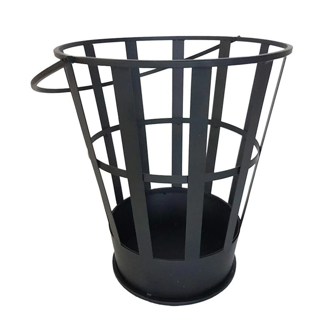 Esschert Design Cubo para leña de de acero negro