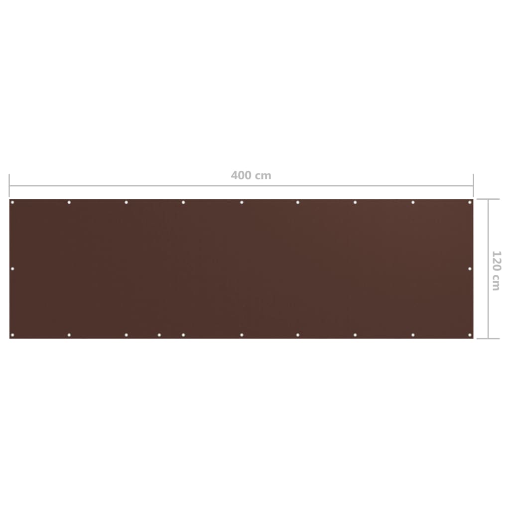 vidaXL Toldo para balcón tela oxford marrón 120x400 cm