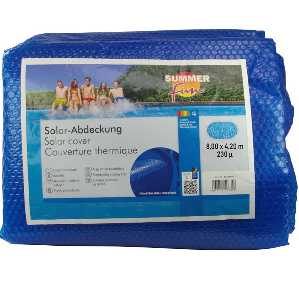 Summer Fun Cubierta solar para piscina ovalada PE azul 800x420 cm