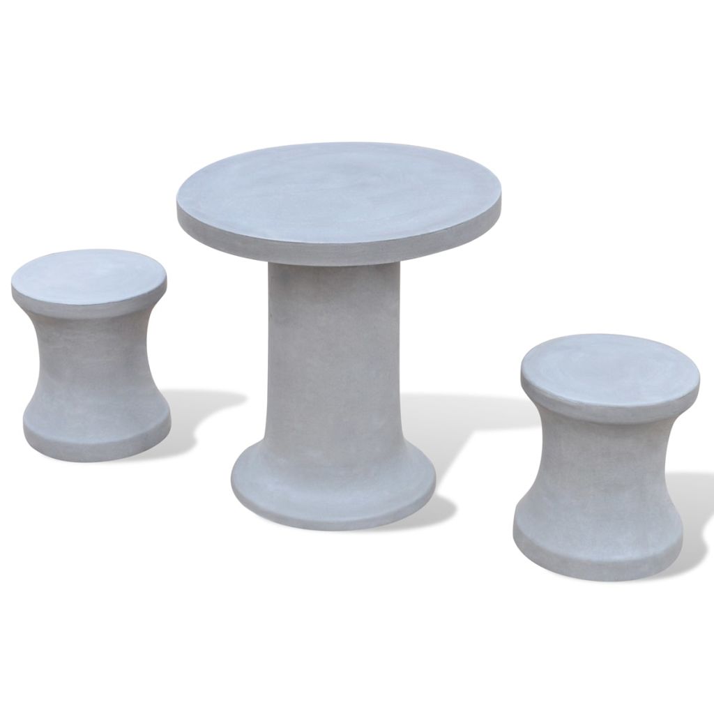 vidaXL Set de mesa y sillas bistró de jardín 3 piezas hormigón gris