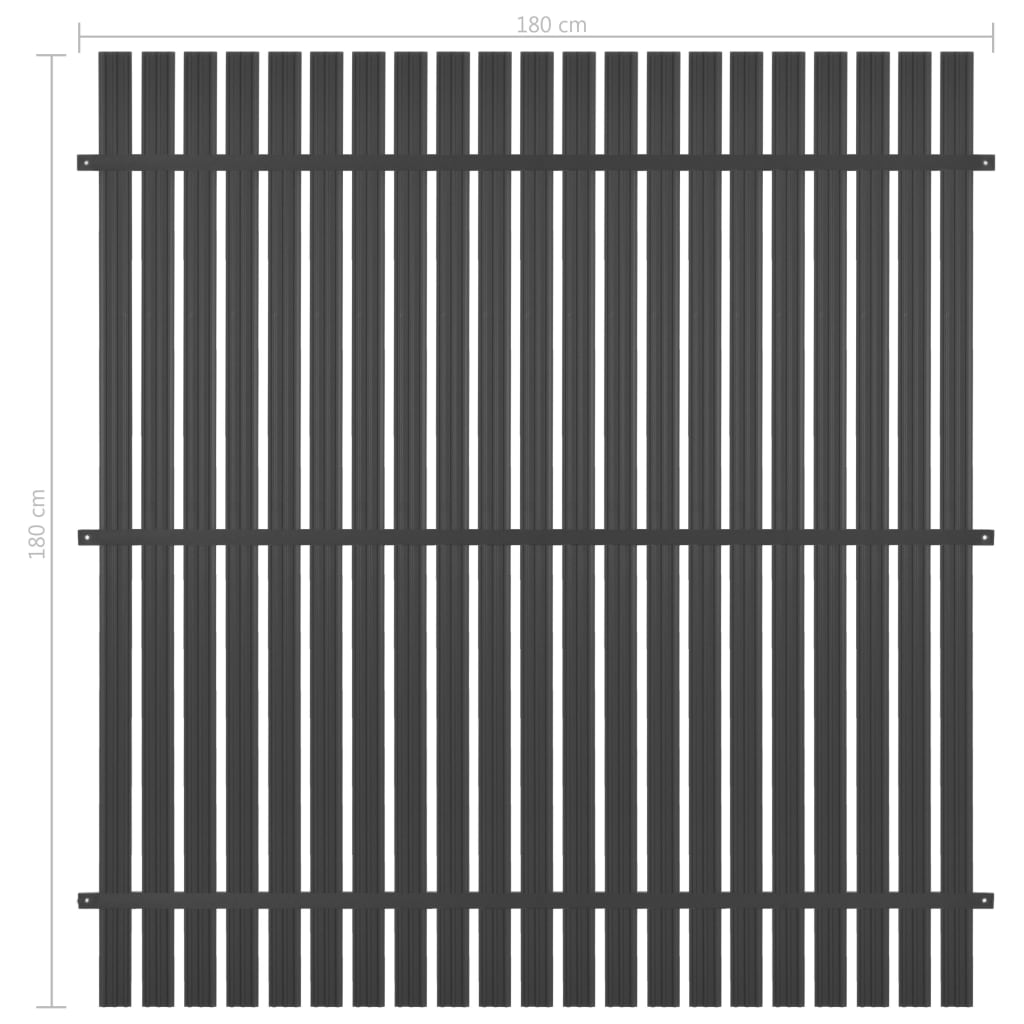 vidaXL Panel de valla de aluminio 180x180 cm gris antracita