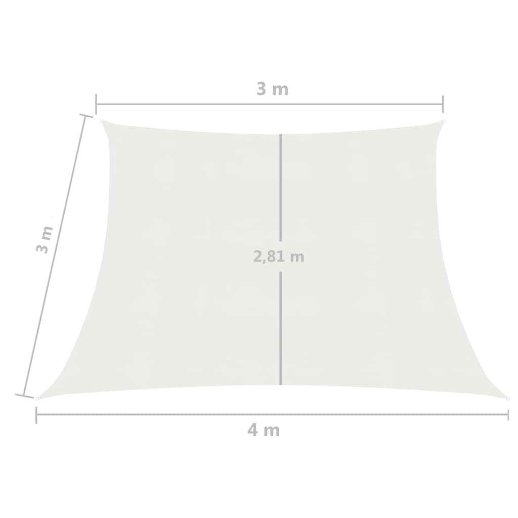 vidaXL Toldo de vela blanco HDPE 160 g/m² 3/4x3 m