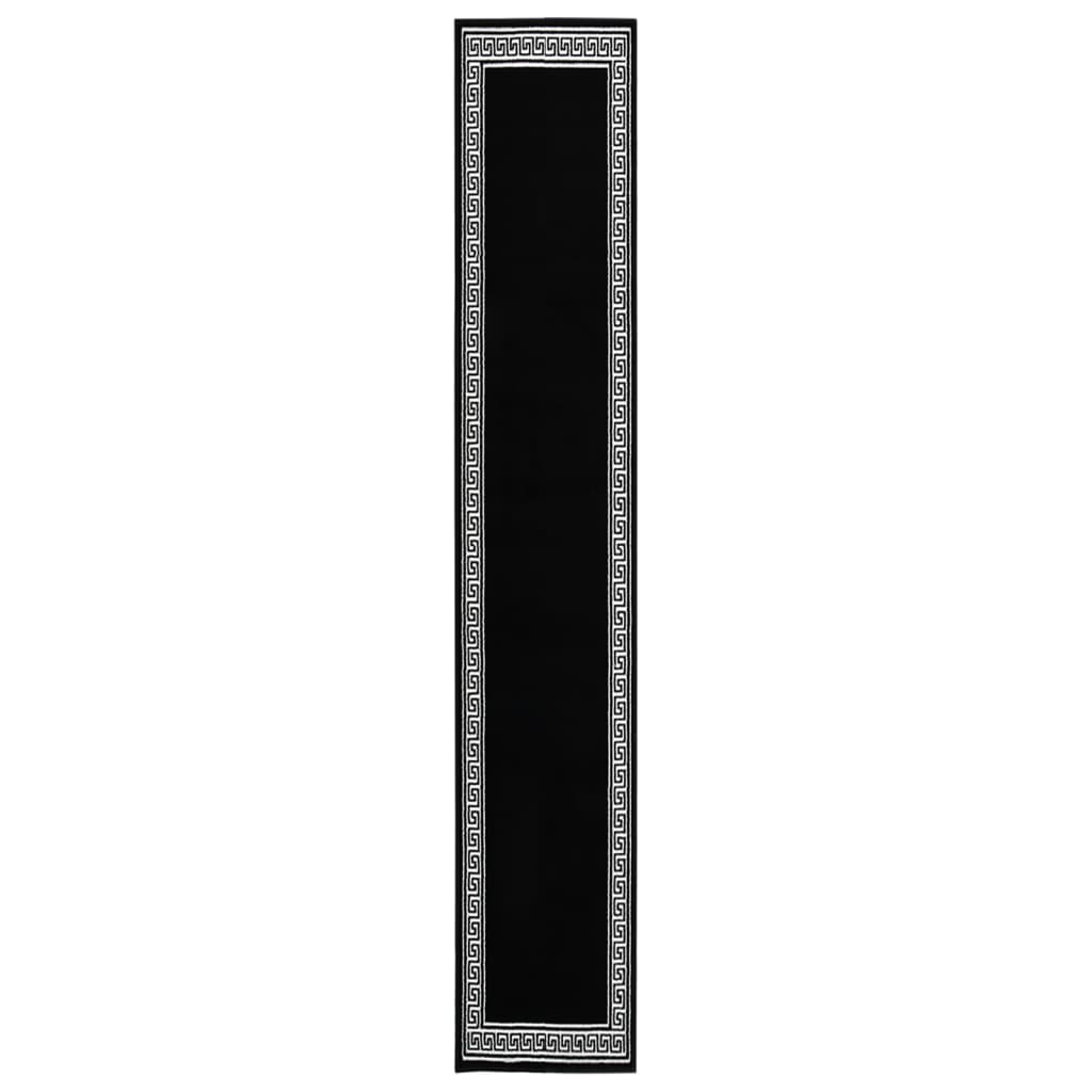 vidaXL Alfombra de pasillo BCF negro con estampado 60x500 cm