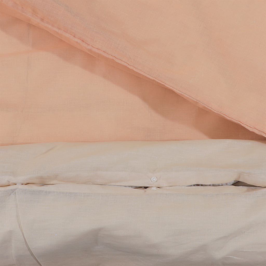 vidaXL Juego de funda nórdica algodón rosa 155x220 cm