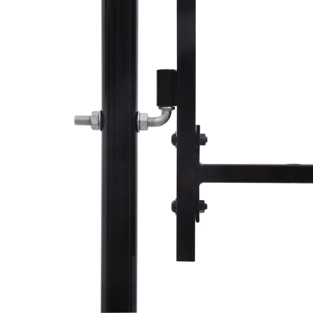 vidaXL Cancela de valla con una puerta y arcos acero negro 1x2 m