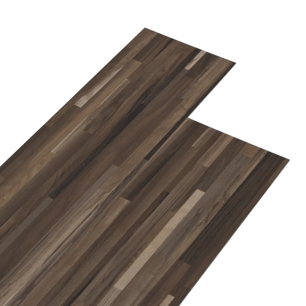 vidaXL Lamas para suelo de PVC autoadhesivas marrón a rayas 5,02m² 2mm
