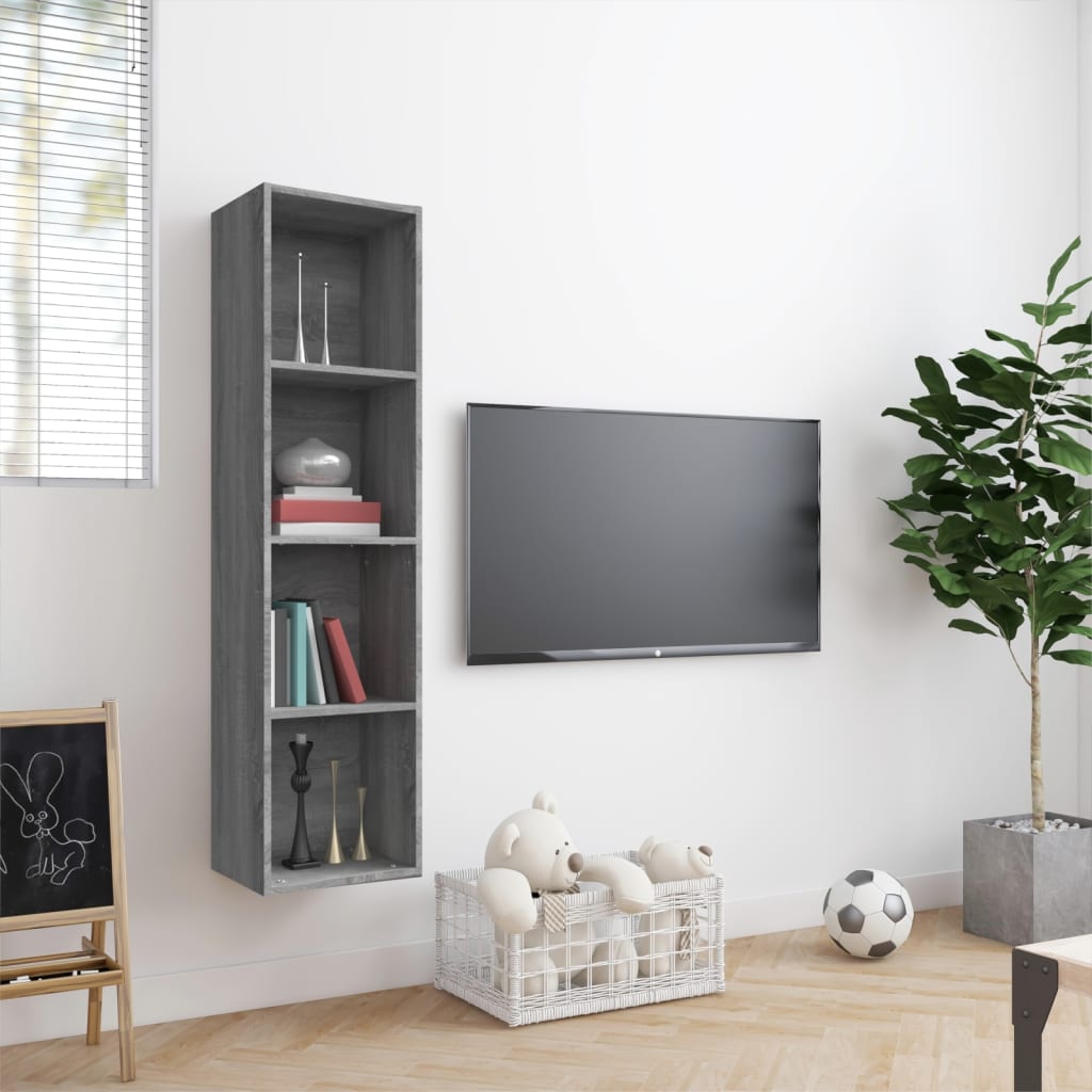 vidaXL Estantería/mueble de TV madera gris Sonoma 143x30x36 cm
