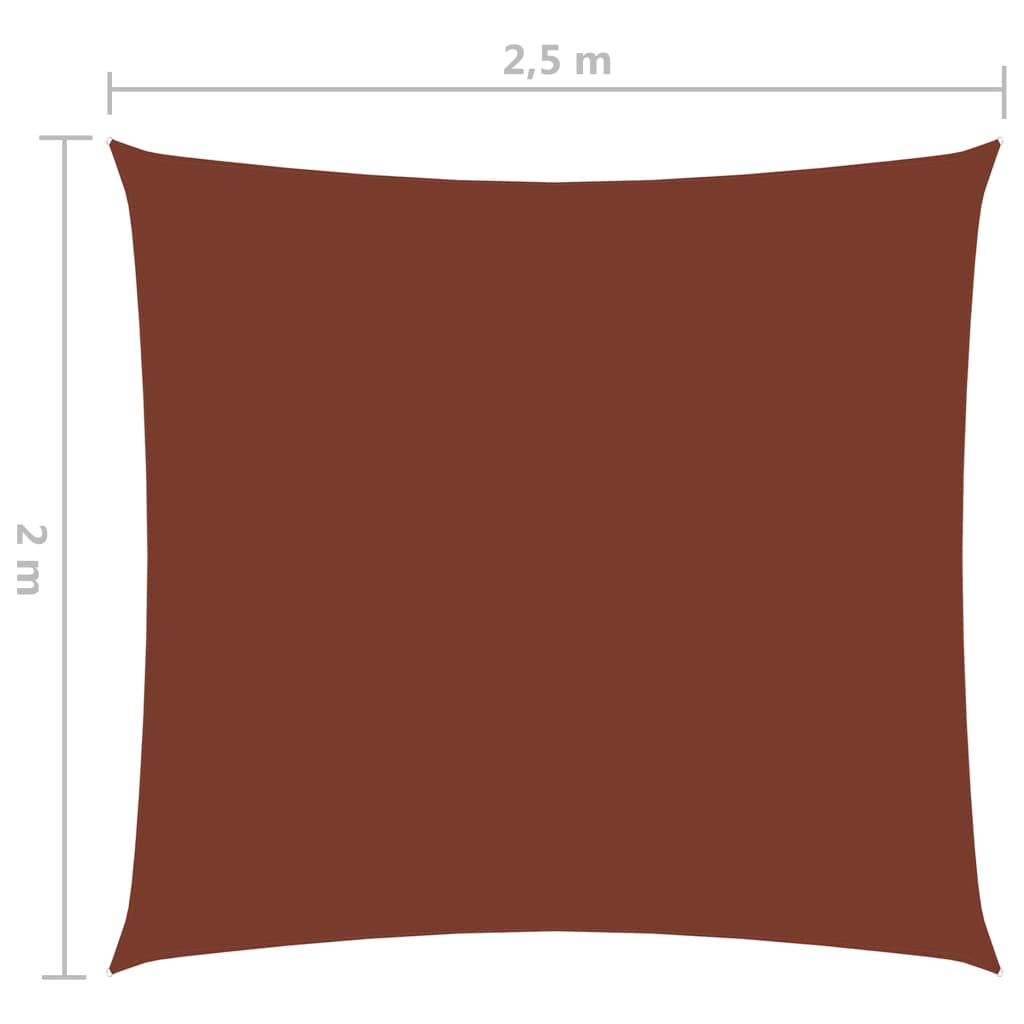 vidaXL Toldo de vela rectangular tela Oxford terracota 2x2,5 m