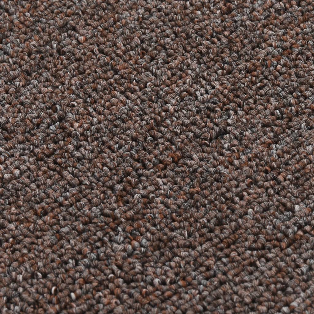 vidaXL Alfombrillas de escalera 15 uds marrón rectangular 75x20 cm