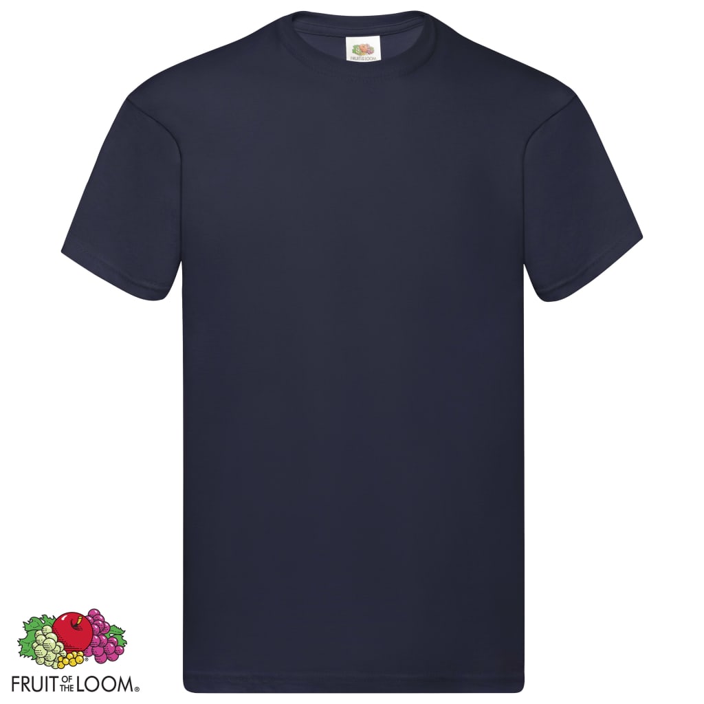 Fruit of the Loom Camisetas originales 5 uds azul marino M algodón