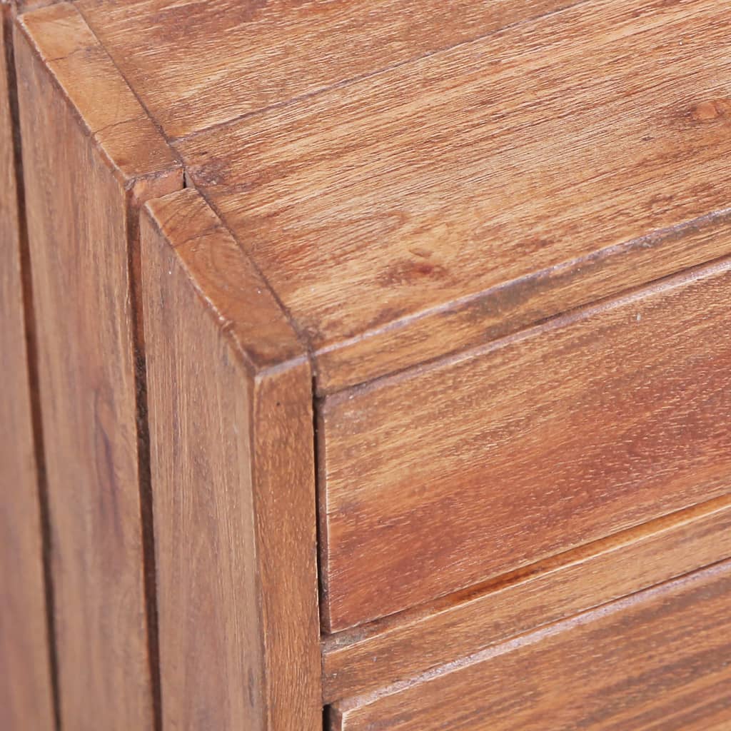 vidaXL Mesita de noche 3 cajones madera maciza reciclada 35x25x35 cm