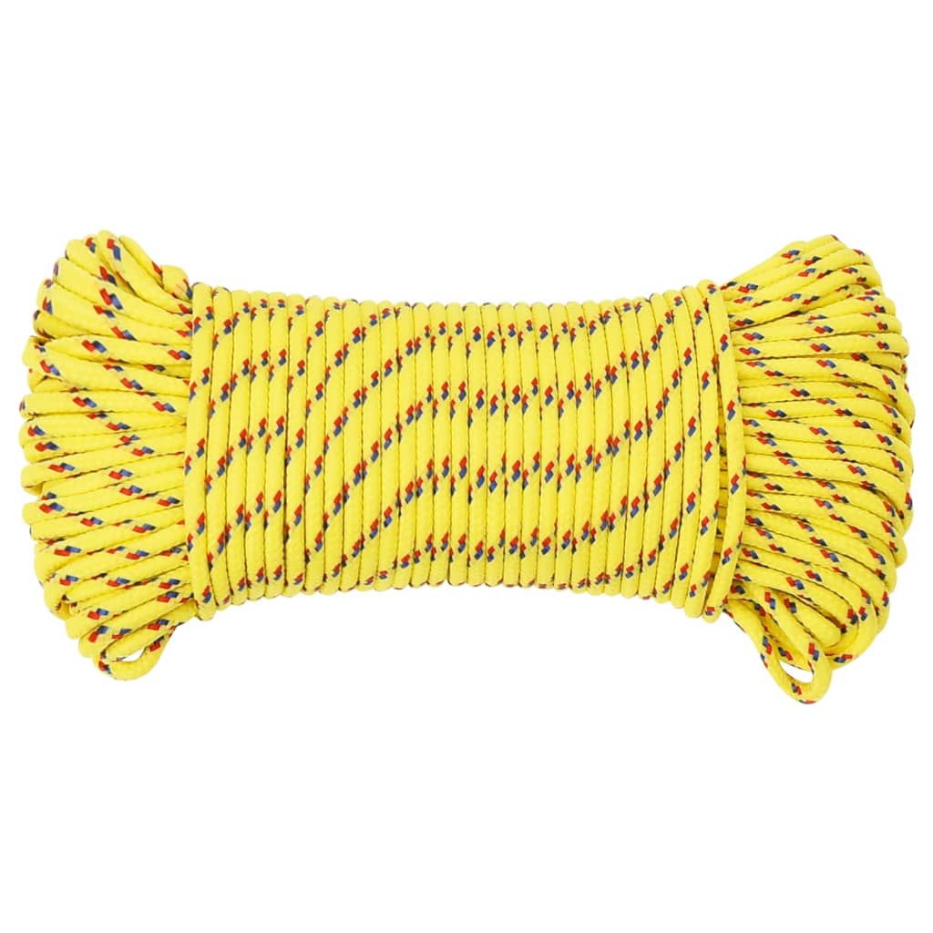 vidaXL Cuerda de barco polipropileno amarillo 4 mm 25 m