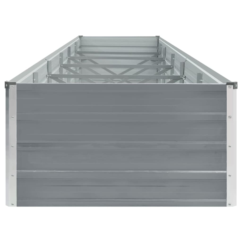 vidaXL Arriate de jardín de acero galvanizado gris 480x80x45 cm
