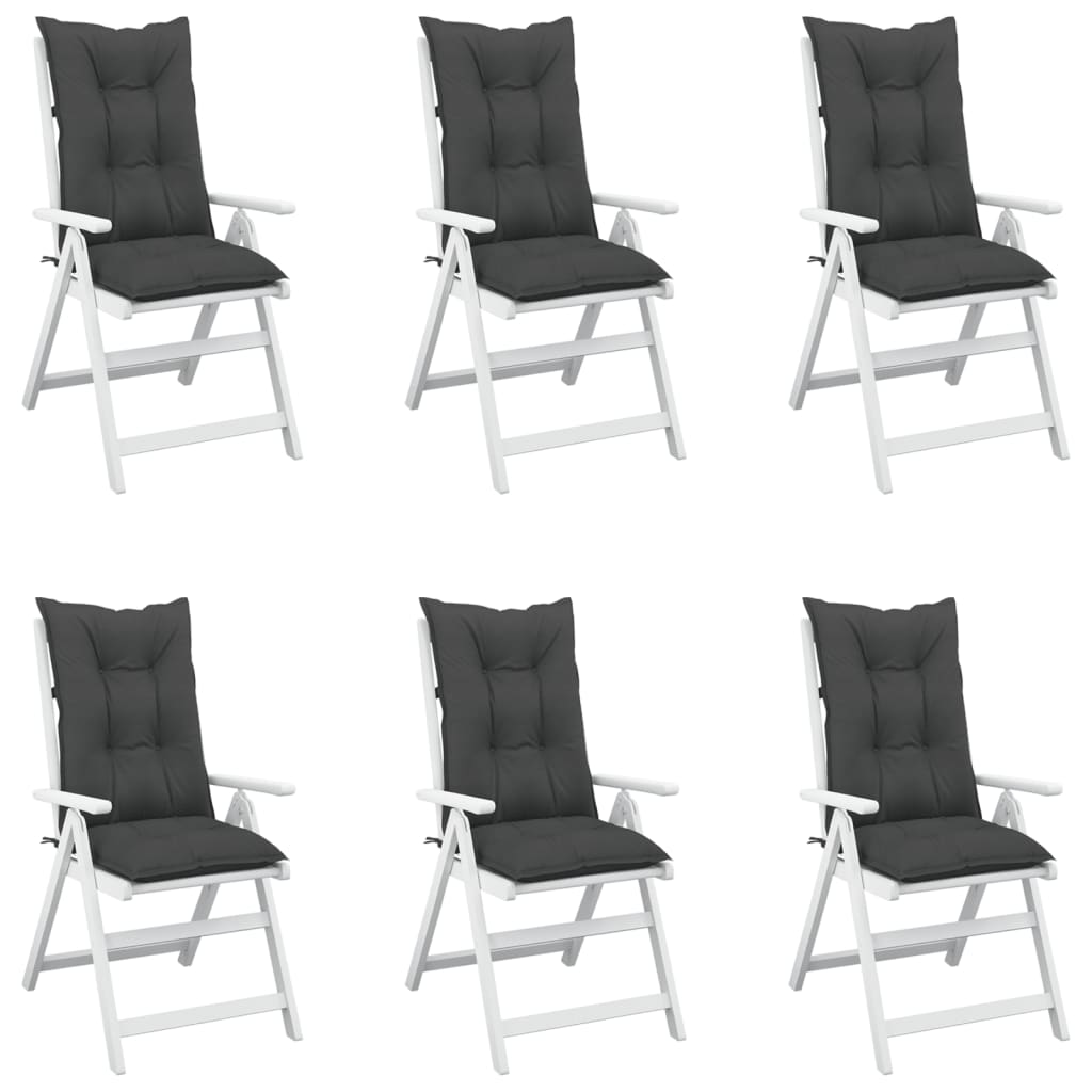 vidaXL Cojines para sillas de jardín 6 uds gris antracita 120x50x7 cm