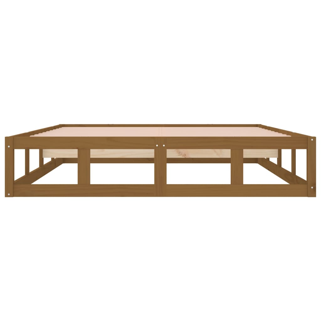 vidaXL Estructura de cama de madera maciza marrón miel 150x200 cm