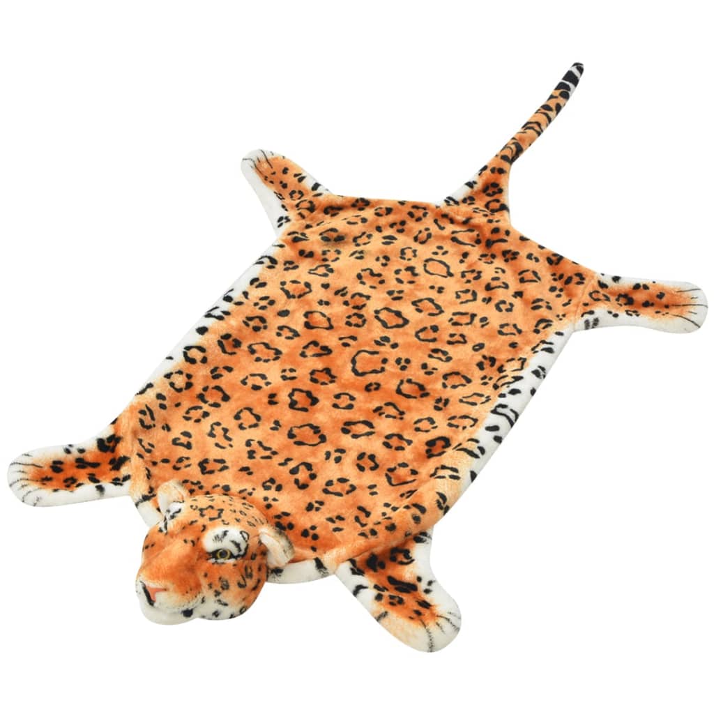 vidaXL Alfombra afelpada de leopardo 139 cm marrón