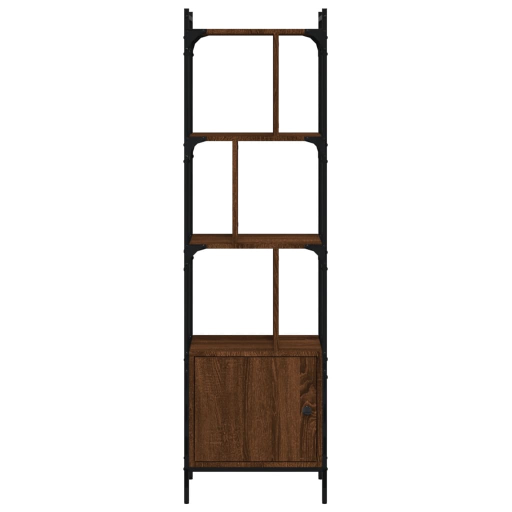 vidaXL Estantería con puerta madera marrón roble 44,5x30x154,5 cm