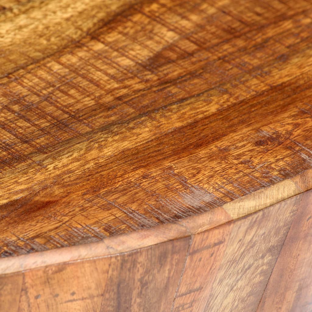 vidaXL Mesa de centro de madera maciza de mango en bruto 65x65x33 cm