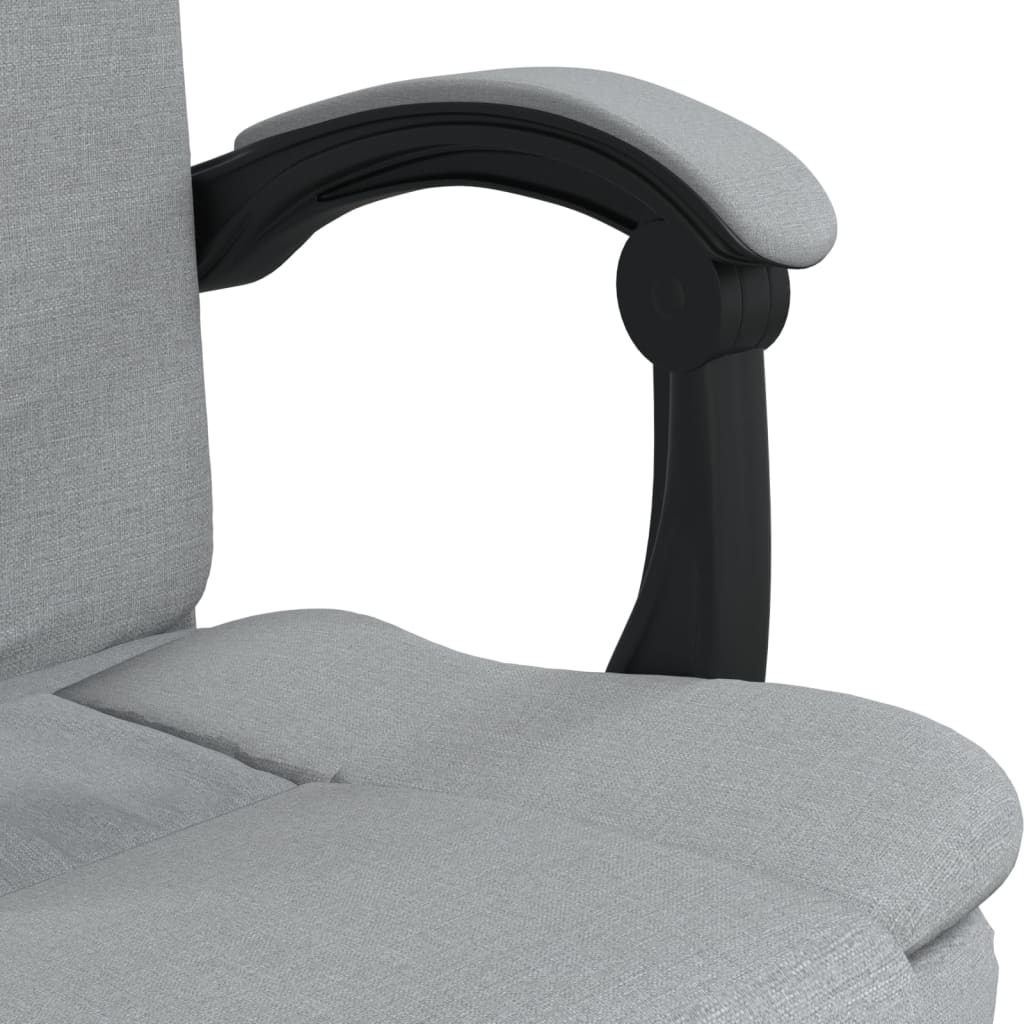 vidaXL Silla de oficina reclinable de tela gris claro