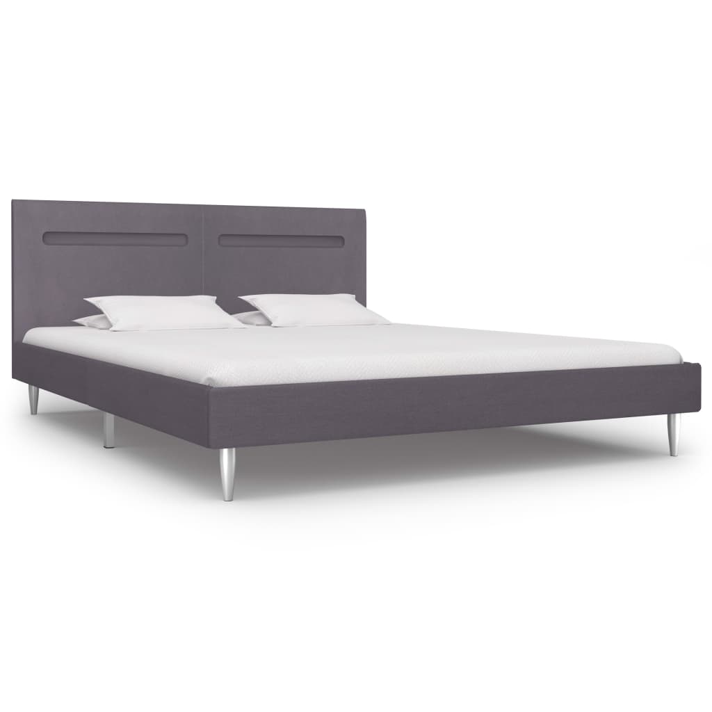 vidaXL Estructura de cama con LED tela gris 180x200 cm