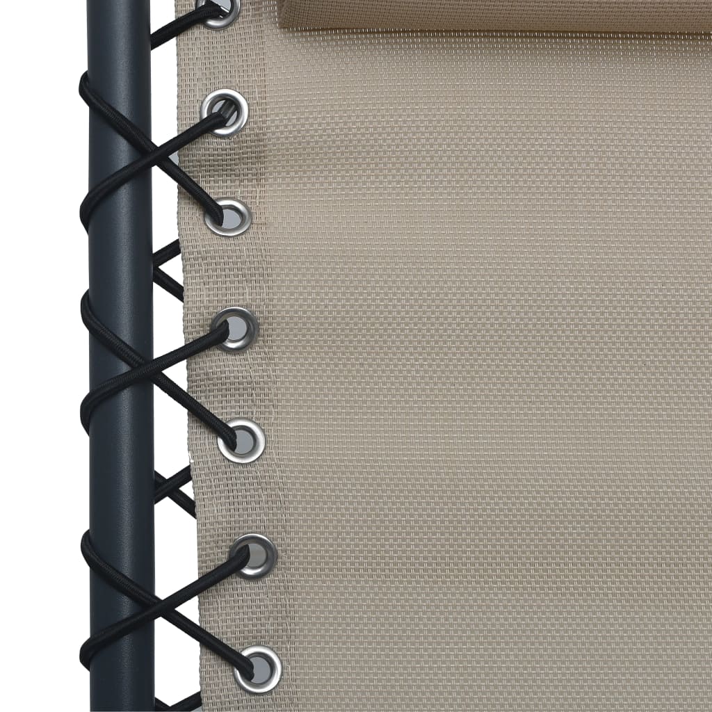 vidaXL Tumbona plegable de textilene gris taupe