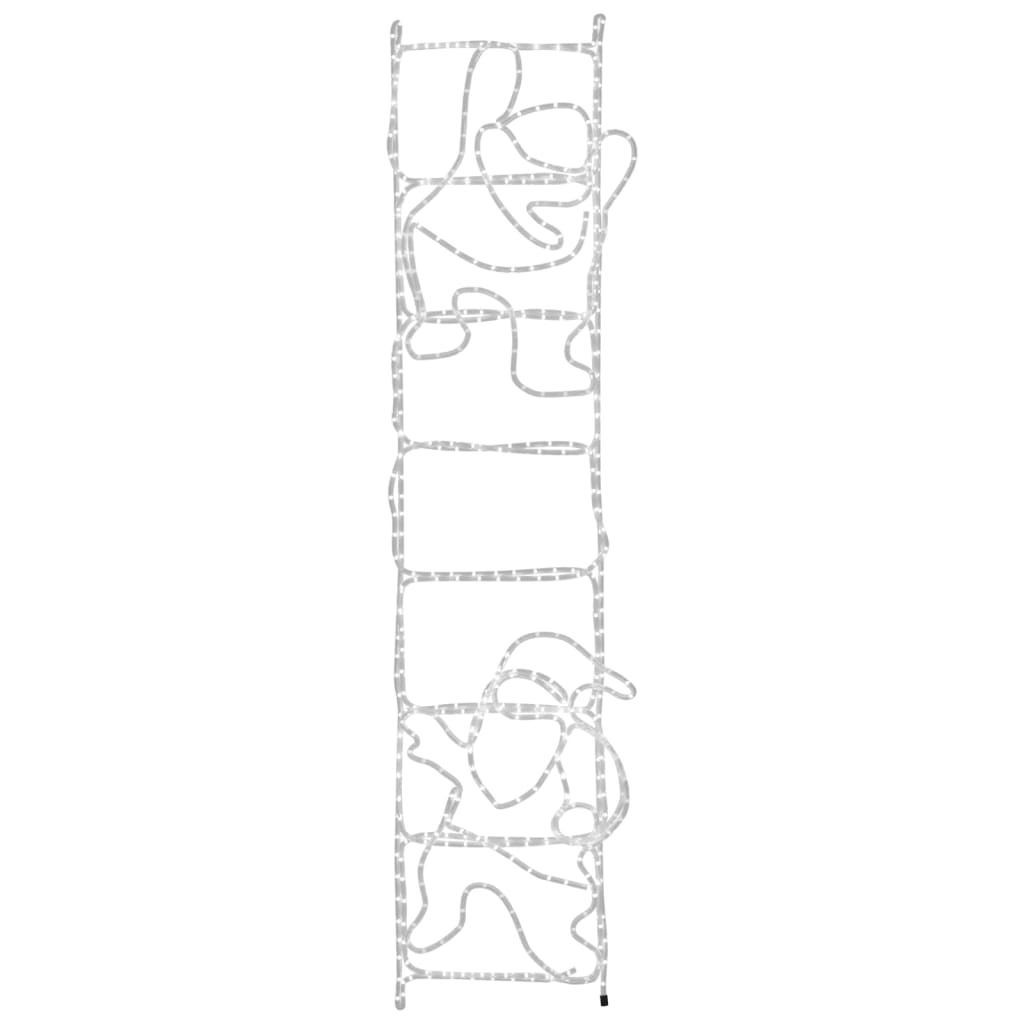 vidaXL Figura plegable de Papá Noel en escalera con 552 LEDs 50x200 cm