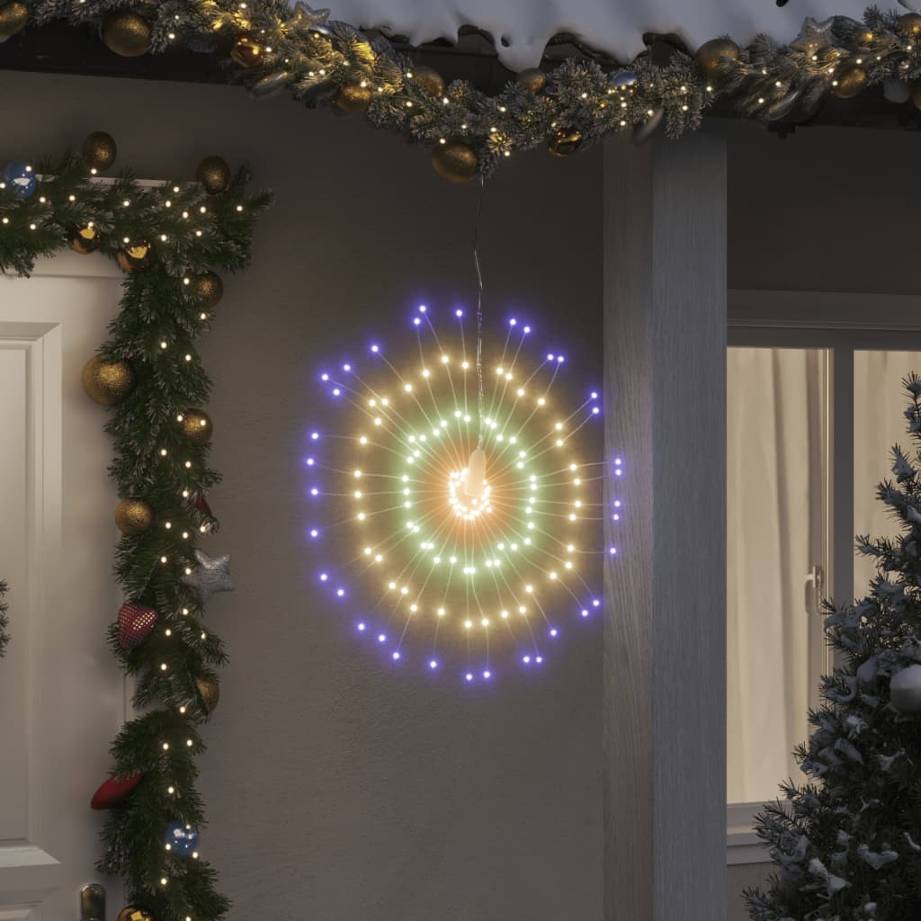 vidaXL Luces de Navidad de estrellas 8 uds 140 LED de colores 17 cm