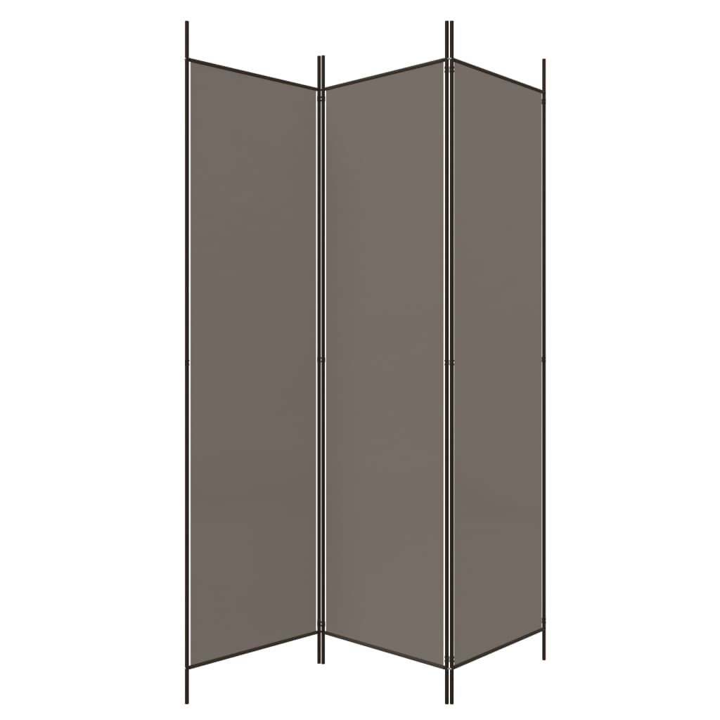 vidaXL Biombo divisor de 3 paneles de tela gris antracita 150x220 cm