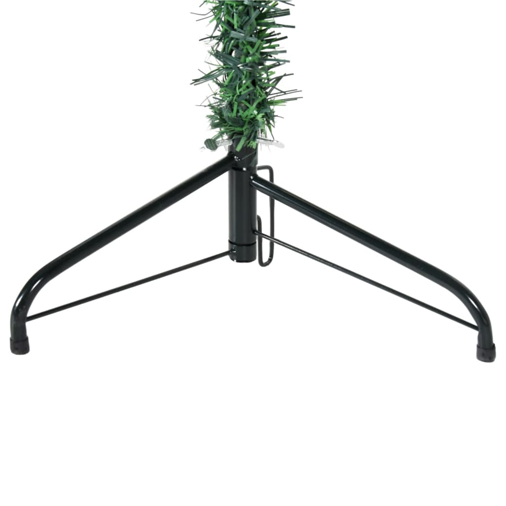 vidaXL Medio árbol de Navidad artificial con soporte verde 210 cm