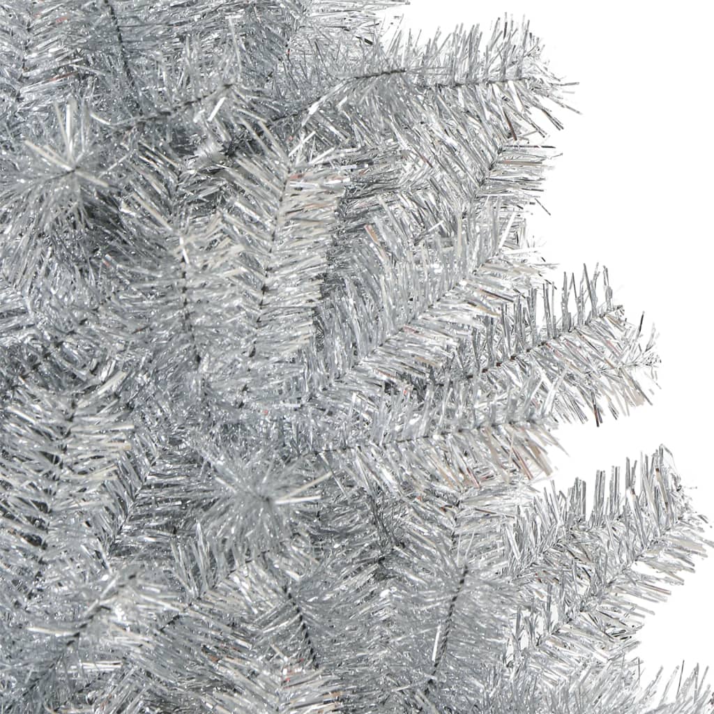 vidaXL Árbol de Navidad artificial con soporte PET plateado 150 cm