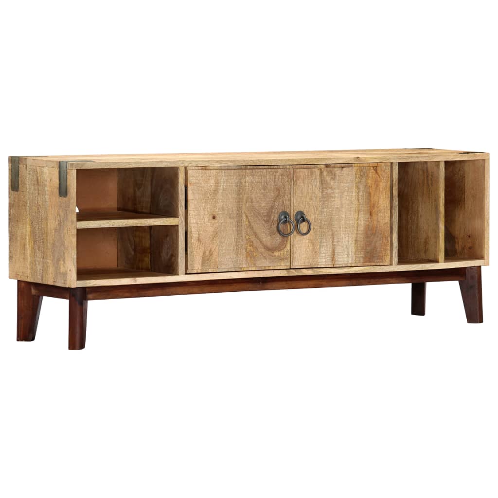 vidaXL Mueble para TV de madera maciza de mango rugosa 130x30x46 cm