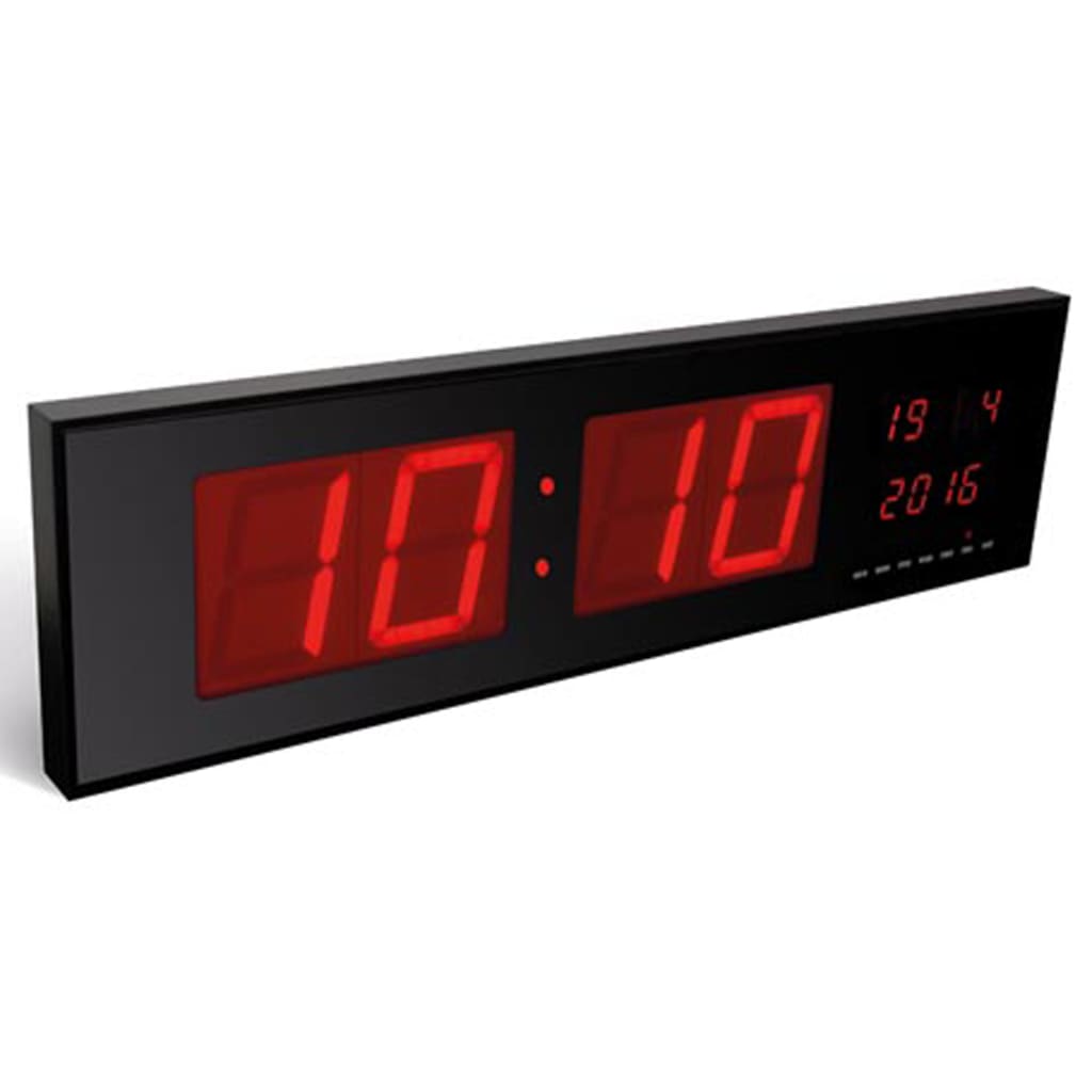 Perel Reloj LED de pared negro 83x23 cm