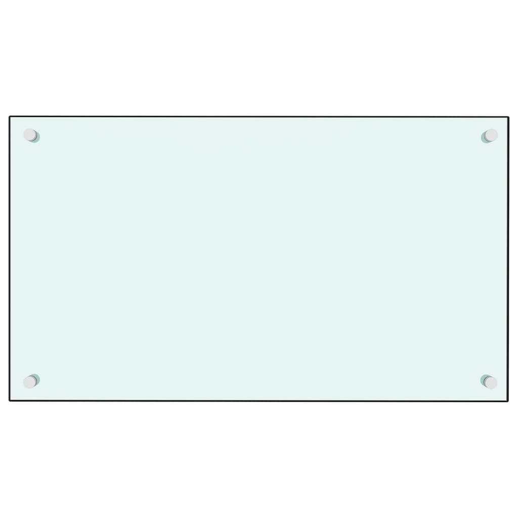 vidaXL Protección salpicaduras cocina vidrio templado blanco 70x40 cm
