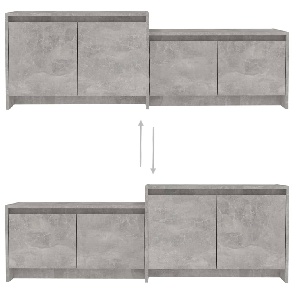 vidaXL Mueble de TV madera contrachapada gris hormigón 146,5x35x50 cm